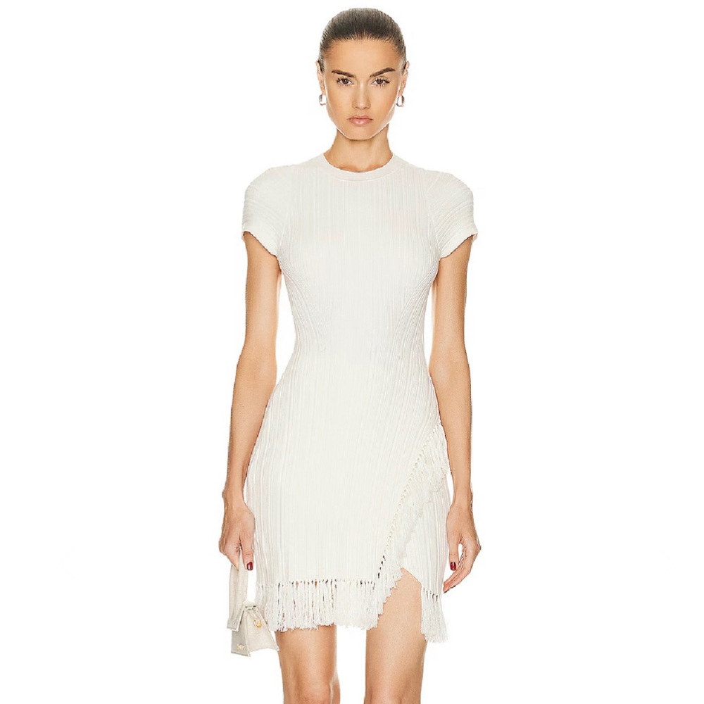 NEW SIMKHAI REVOLVE IVORY FRINGE MINI DRESS